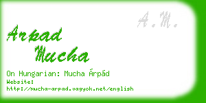 arpad mucha business card